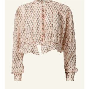 NEW ALIX OF BOHEMIA women's ryland antique shirt in white tulip